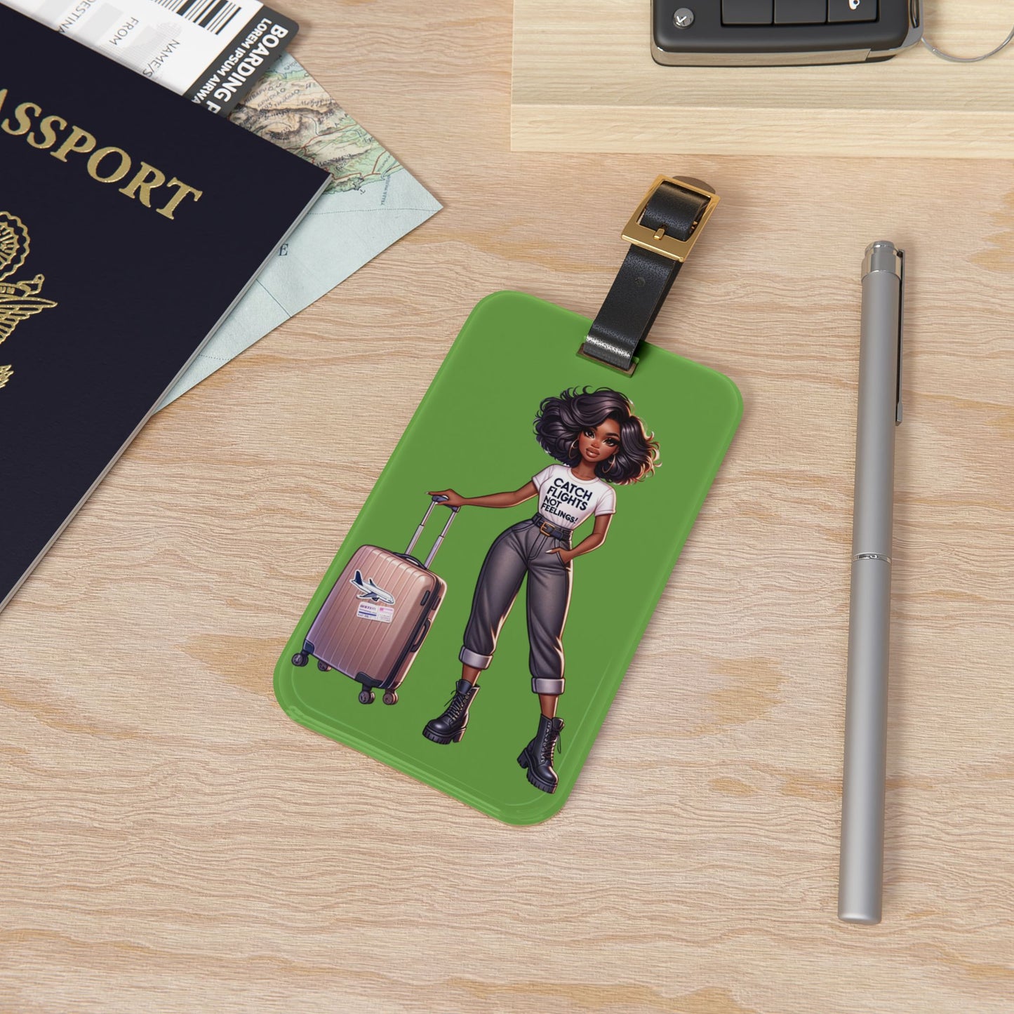 Catch Flights (grn) Luggage Tag