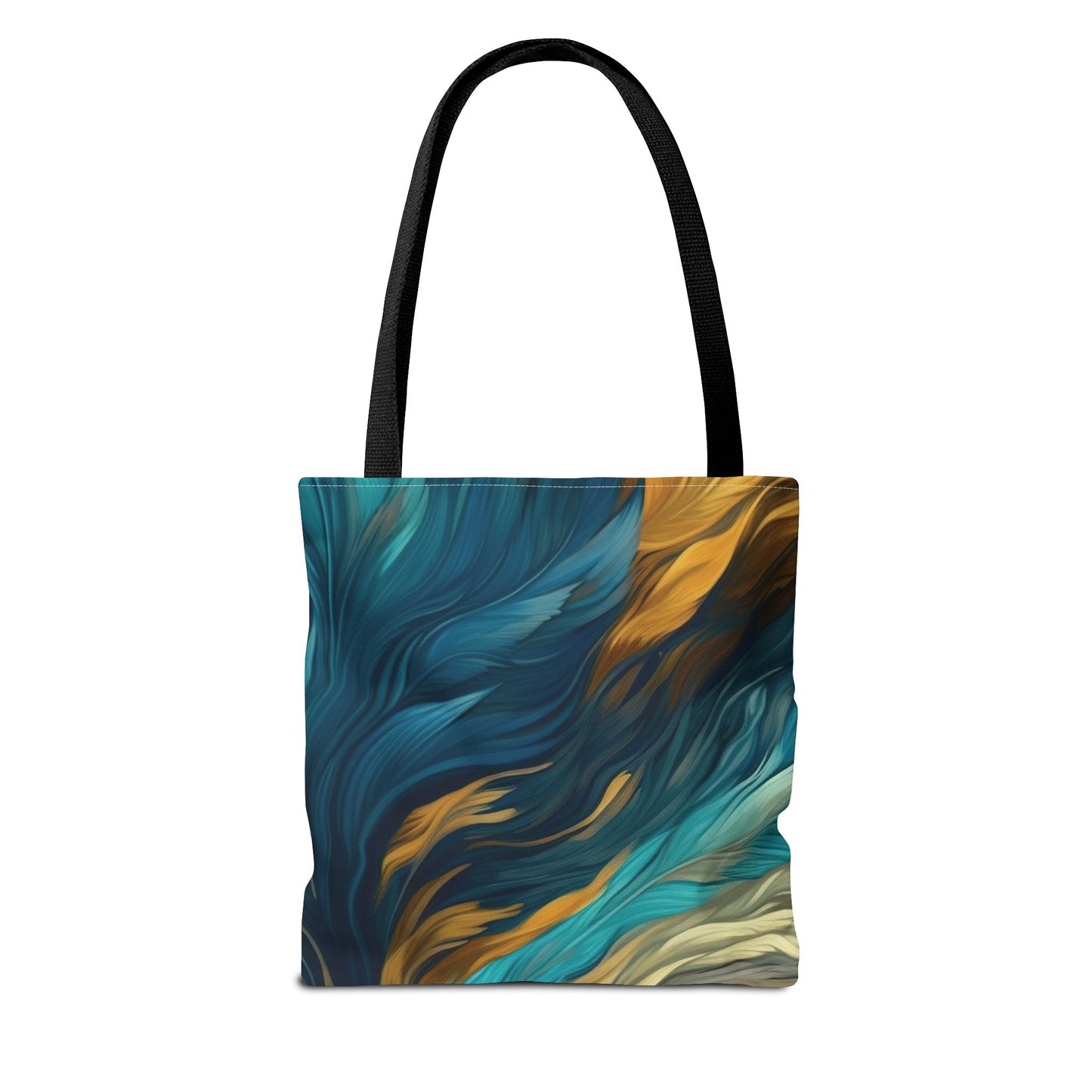 Teal Feathers Tote Bag (AOP)