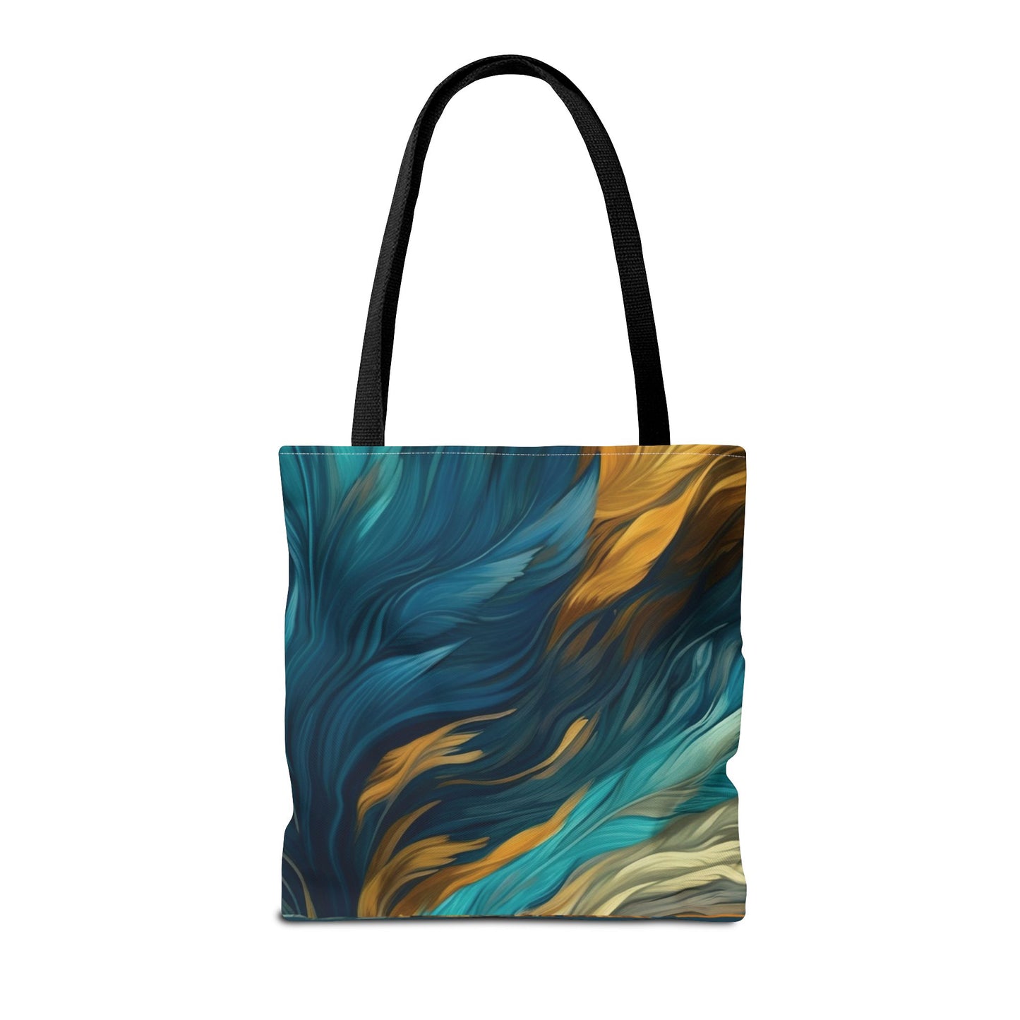 Teal Feathers Tote Bag (AOP)