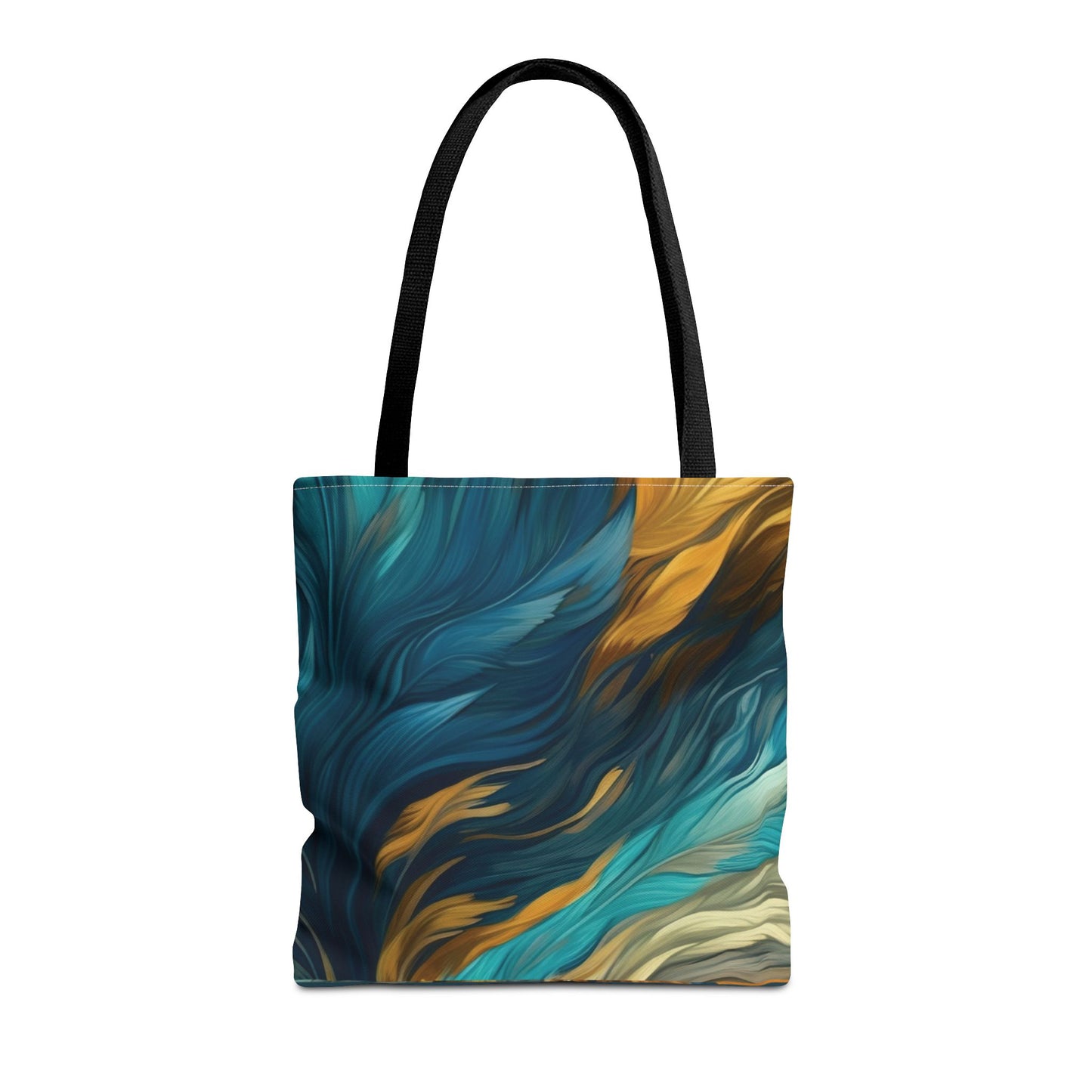 Teal Feathers Tote Bag (AOP)