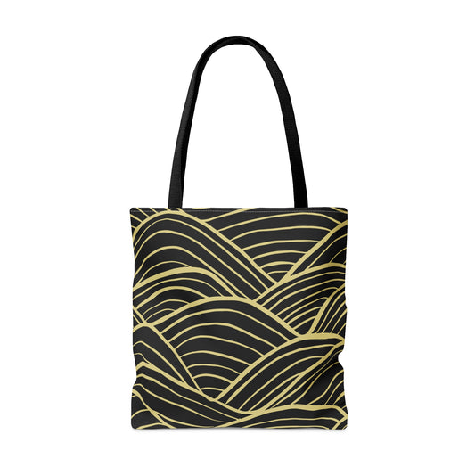 Gold Waves Large Tote Bag