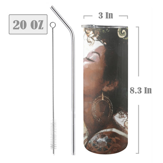 Joyful Beauty – 20oz Tall Skinny Tumbler with Lid & Stainless Steel Straw