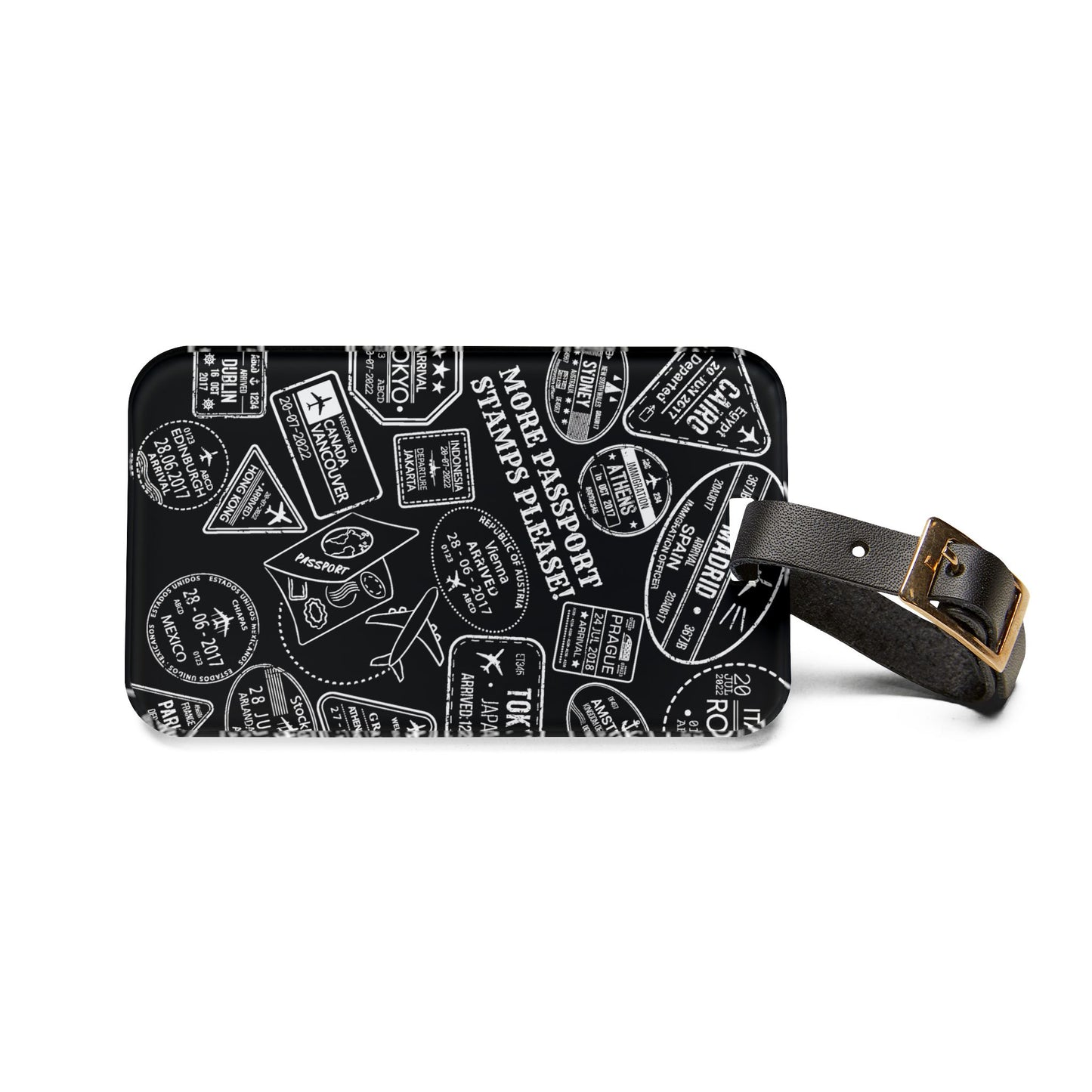 More Stamps (b/w) Luggage Tag
