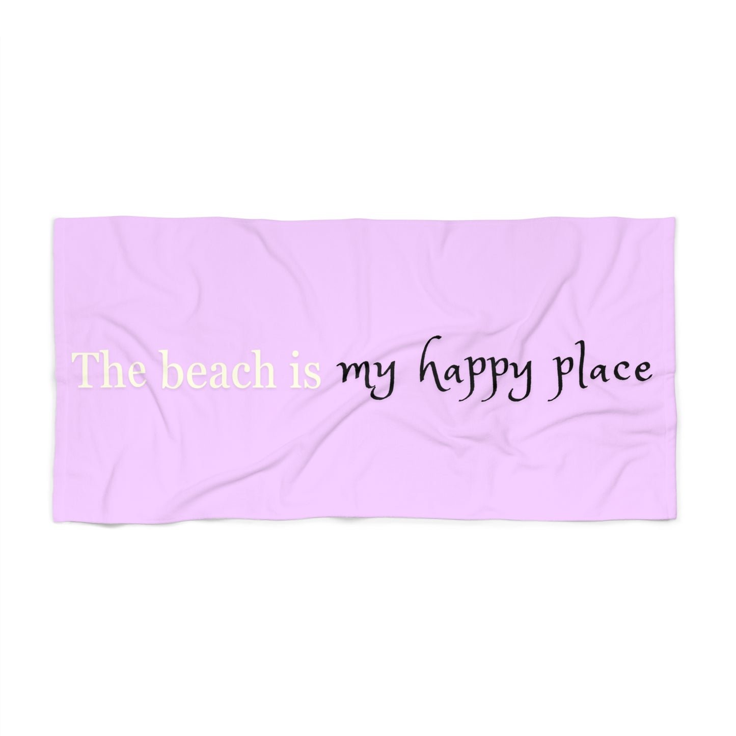 My Happy Place Beach Towel-pnk