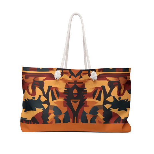 Abstract Earthtones Weekender Bag