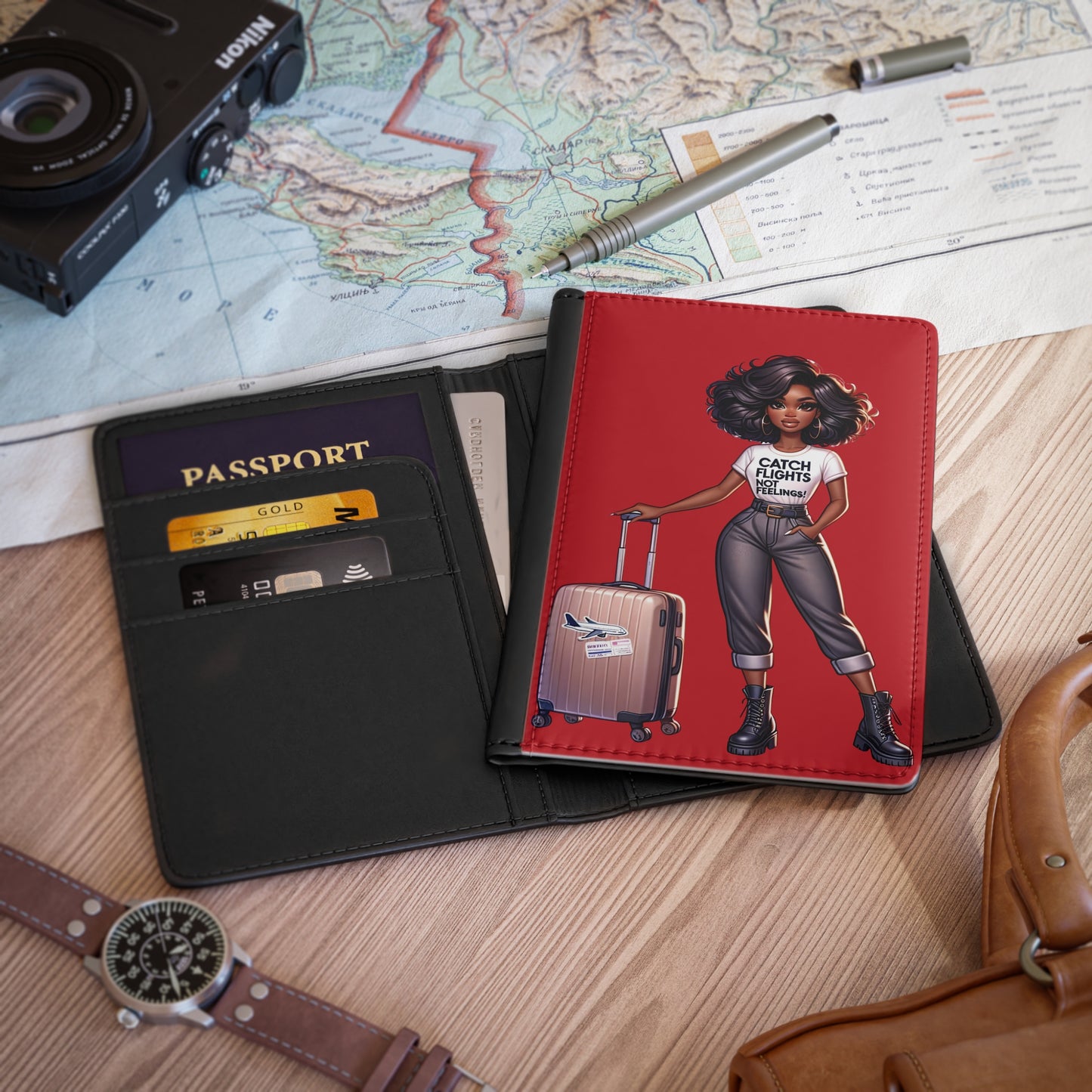 Catch Flights (red) Passport Cover