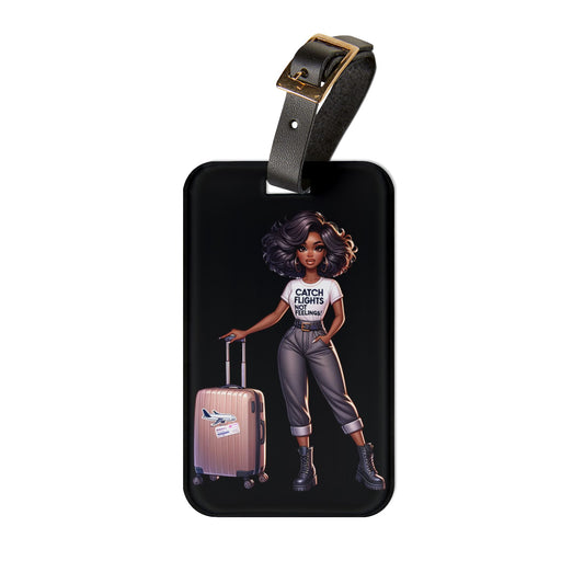 Catch Flights (blk) Luggage Tag