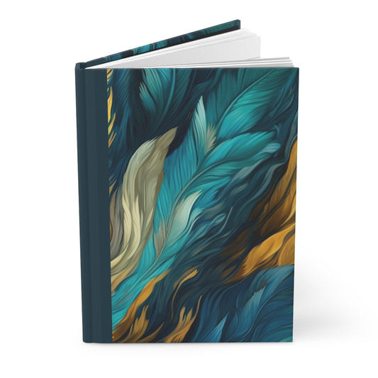 Feather Light (teal) Hardcover Journal
