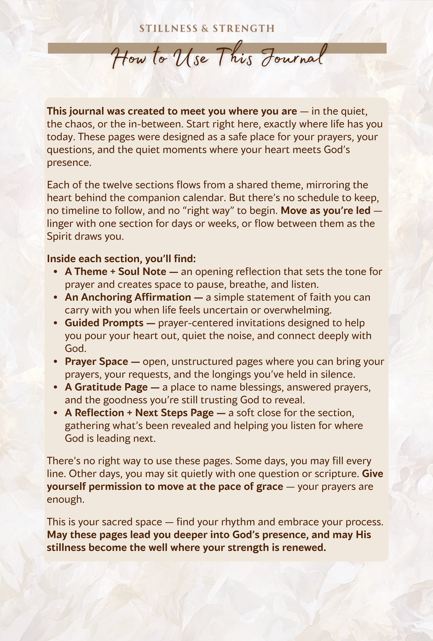 Stillness & Strength Guided Prayer Journal