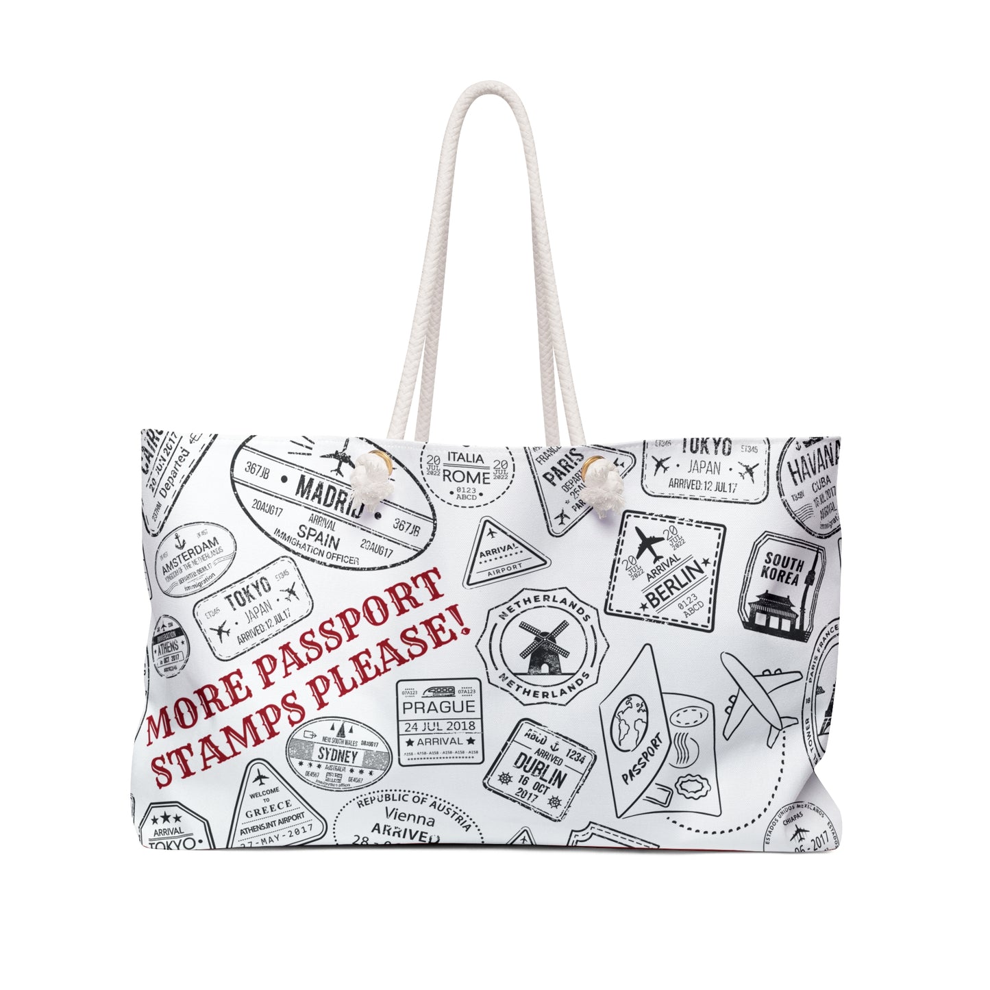 More Passport Stamps (W/B) Weekender Bag