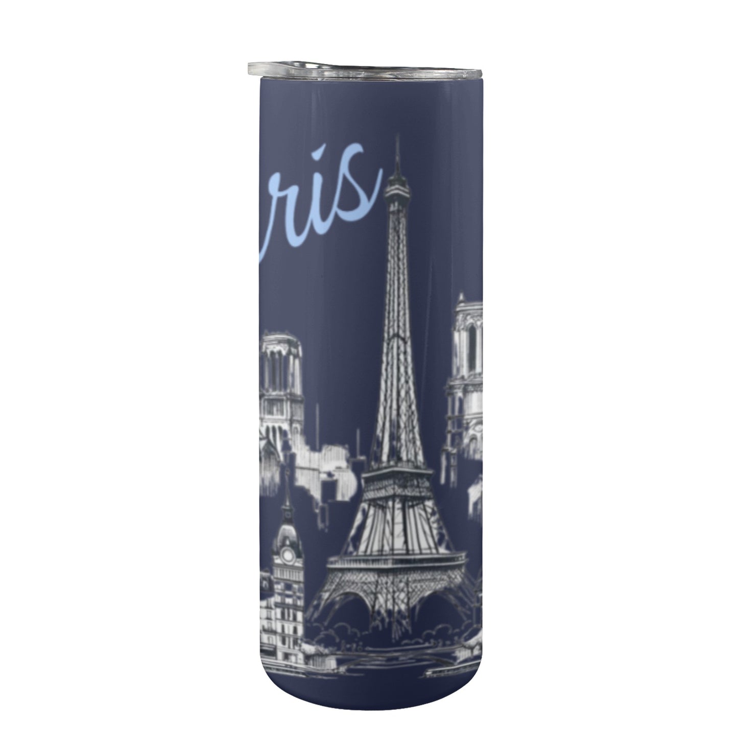 Iconic Paris – 20oz Tall Skinny Tumbler with Lid & Straw