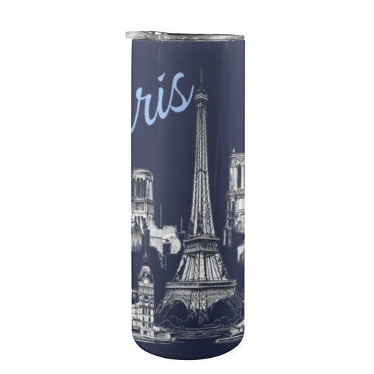 Iconic Paris – 20oz Tall Skinny Tumbler with Lid & Straw